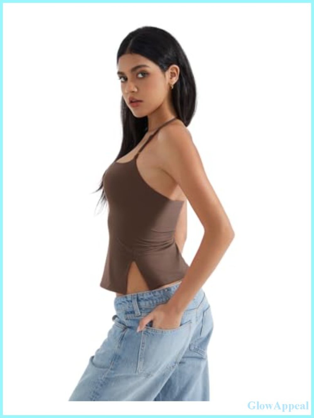 Double Lined Halter Tank Top Backless Camisole Crop Top Going Out - Picture 5 of 6